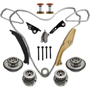 90738S Timing Chain Kit w/VVT Sprocket Fit for Ford Explorer Edge F-150 Expedition Taurus Transit Mustang & Lincoln MKX Mark Nautilus Navigator 2011-2019 3.3L 3.5L 3.7L