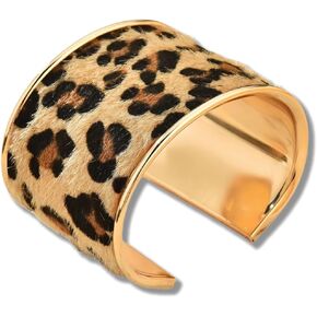 Women's Leopard Print Bracelet, Wide Cuff Bracelet. Fashion Personalized Wild Open Bracelet. Trendy Jewelry for Women.