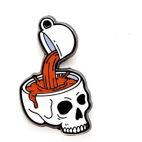 Drink More Coffee For Your Brain - Fun Series - Enamel Lapel Pin - Plated Badge for Clothing, Bags, and Lanyards