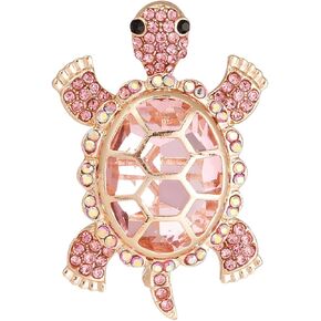 Enamel Turtle Brooch - Elegant Sea Turtle Jewelry for Women - Crystal Sea Animal Pin - Turtle Gifts for Women