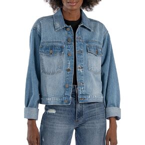 KUT from the Kloth Women's Dolly Crop Jacket Frt Flap Pockets