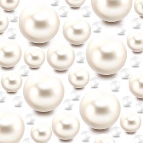 75PCS Floating No Hole Pearl and 500PCS Water Gel Beads for Centerpieces Vase,Floating Apricot Pearl Beads for Floating Candles,Makeup Beads,Party Wedding Decor,Mixed Sizes Pearl 8/14/20mm