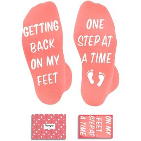 HAPPYPOP Get Well Soon Gifts for Women - After Surgery Gifts, Gifts For Someone Who Is Sick, Surgeon Recovery Socks in Orange