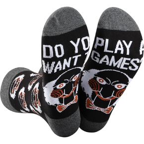 G2TUP Jigsaw Killer Socks Killer Movie Fans Gift Do You Want To Play a Game Jigsaw Horror Movie Socks Horror Movie Merch