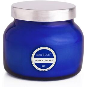 Capri Blue Scented Candles - Soy Candle Wax Blend - Jar Candles - Blue Candle Gifts for Women & Men - Luxury Candles for Home Scented with Jasmine, Orchid & Gardenia - Aloha Orchid (19 oz)
