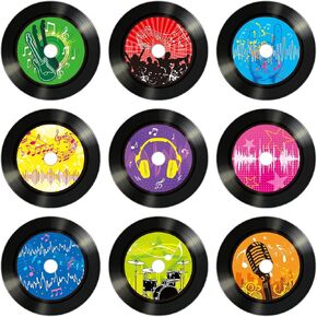 45 Pcs Musical Records Bulletin Board Cutouts 6 inch Jazz Rock Music Party Decorations for Rock and Roll Classroom Wall Décor 1950s 70s 90s Retro Music Birthday Theme Party Supplies