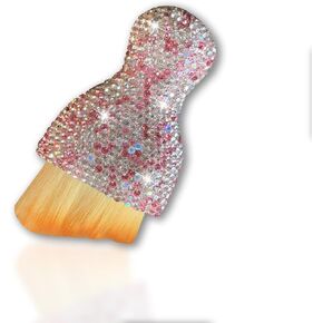 Bling Auto Interior Dust Brush, Car Detailing Cleaning Brush with Diamond, Bling Handle Soft Bristles Dusting Tool, Car Interior Cleaning Tool,Bling car Accessories for Women (White)