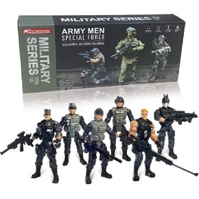 Army Men Soldiers Toy Set, Army Men with Weapons Military Playset with 2 Cases 1Truck 1Screwdriver,Birthday Gift for Toddler Boys