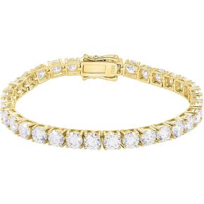 Gem's Beauty moissanite tennis bracelet 18k white gold plated 925 silver 3-6.5mm D Color VVS1 Round Cut moissanite bracelets for women Men Gift birthday anniversary (3MM, 6.5 inch)