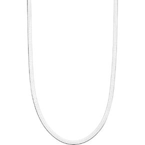 Miabella 925 Sterling Silver Italian Solid 3.5mm Flexible Flat Herringbone Chain Necklace for Women, Made in Italy