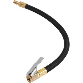 Tire Inflator Extension Hose, 12 Inch Tire Quick Inflation Hose Replacement Clip-on Tire Air Pump Chuck Adapter Tire Pump Pressure Tube Chuck Accessories for for Car Motorcycle Bike Maintenance