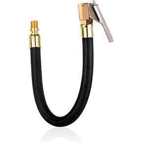 Tire Inflator Hose Extension Tube, Portable Car Tire Valve Extension Tube Connector with Airlock Chuck, Quick Connect Tire Air Chuck Extension Adapter Hose, Car Accessories (20 cm)