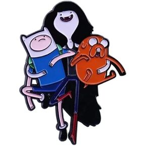 Marceline the Vampire Queen Jake Dog Finn Come Along With Me Adventure Time Cartoon Animated TV Show Princess Bubblegum 1.6" Enamel Pin Badge