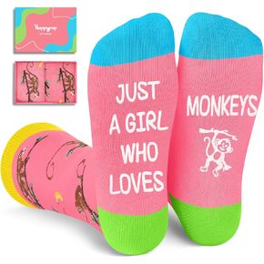HAPPYPOP Monkey Gifts for Monkey Lovers - Funny Monkey Socks for Women, Funny Monkey Gifts for Teen Girls, Christmas Stocking Stuffers