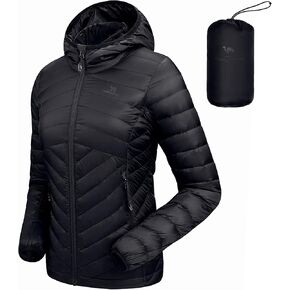 CAMEL CROWN Women's Lightweight Hooded Down Jacket Packable Puffer Insulated Coats