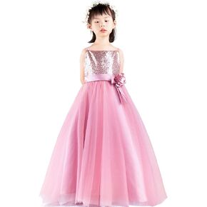 Flower Girl Dresses for Wedding Sequins Tulle Girls' Formal Party Prom Special Occasion Dresses