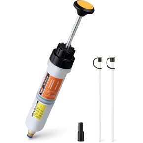 OMT 200mL Manual Fluid Extractor and Filler, Syringe Style Pump for Power Steering Transmission Gear Oil & Brake Fluid Changes, Hand Vacuum Pump for ATV Boat Automotive Fluid Extraction