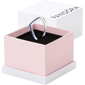 PANDORA Timeless Wish Sparkling Blue Ring - Layering or Stackable Ring - Sterling Silver with Blue Man-Made Crystals - Gift for Her - Jewelry for Women with Gift Box