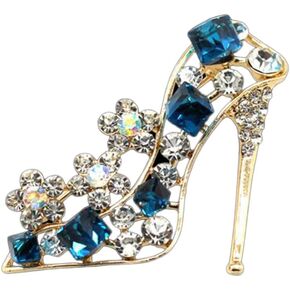 Shuiniba High Heels Shoes Shape Brooch Pin for Women Brides Created Brooch Size 4.2×3.9cm