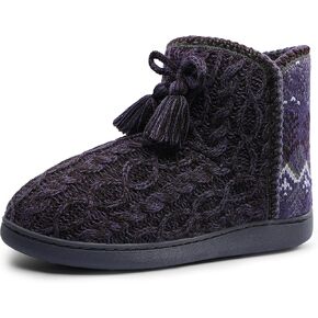 Womens Slippers Winter Warm House Shoes Knitted Fleece Faux Fur Lining Bootie slipper