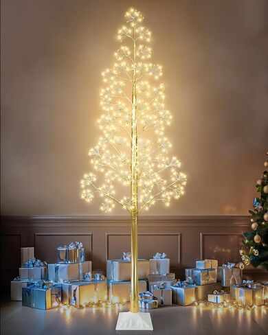 3FT Lighted Brich Tree with 260 LED Warm White Lights, Twinkling Tree, Fairy Light Spirit Tree, Twig Tree Prelit Artificial Tree for Home, Festival, Party, Shop, Indoor Decoration in Saudi Arabia