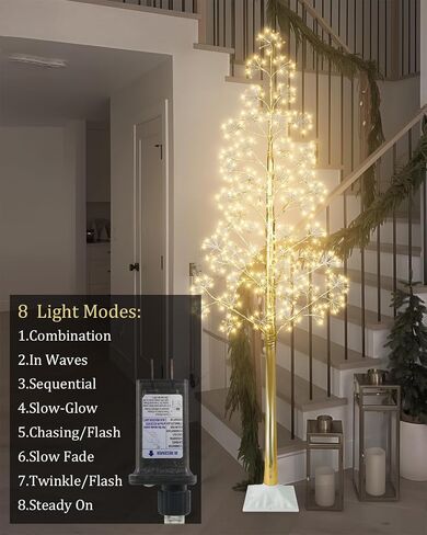 3FT Lighted Brich Tree with 260 LED Warm White Lights, Twinkling Tree, Fairy Light Spirit Tree, Twig Tree Prelit Artificial Tree for Home, Festival, Party, Shop, Indoor Decoration in Saudi Arabia