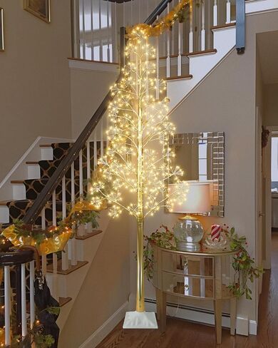 3FT Lighted Brich Tree with 260 LED Warm White Lights, Twinkling Tree, Fairy Light Spirit Tree, Twig Tree Prelit Artificial Tree for Home, Festival, Party, Shop, Indoor Decoration in Saudi Arabia