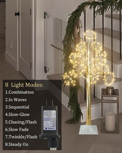 3FT Lighted Brich Tree with 260 LED Warm White Lights, Twinkling Tree, Fairy Light Spirit Tree, Twig Tree Prelit Artificial Tree for Home, Festival, Party, Shop, Indoor Decoration in Saudi Arabia