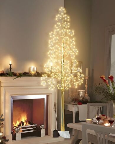 3FT Lighted Brich Tree with 260 LED Warm White Lights, Twinkling Tree, Fairy Light Spirit Tree, Twig Tree Prelit Artificial Tree for Home, Festival, Party, Shop, Indoor Decoration in Saudi Arabia