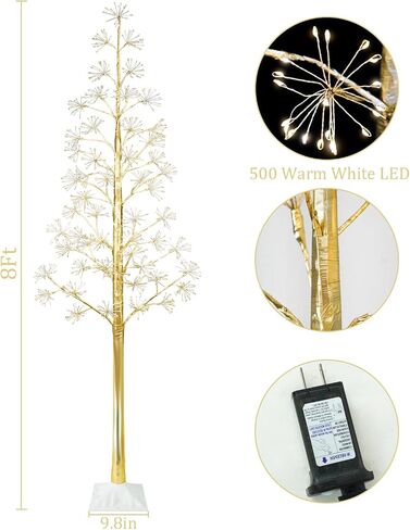 3FT Lighted Brich Tree with 260 LED Warm White Lights, Twinkling Tree, Fairy Light Spirit Tree, Twig Tree Prelit Artificial Tree for Home, Festival, Party, Shop, Indoor Decoration in Saudi Arabia