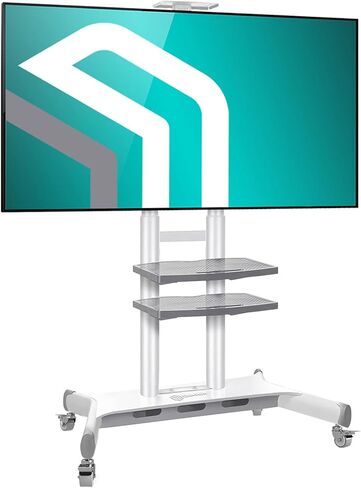 ONKRON Mobile TV Stand for 50" - 86" TVs up to 200 lbs - Adjustable TV Stand Portable - max VESA 800x500 - Tall TV Stand with Wheels/Mobile TV Cart Rolling TV Stand on Wheels Black in Saudi Arabia