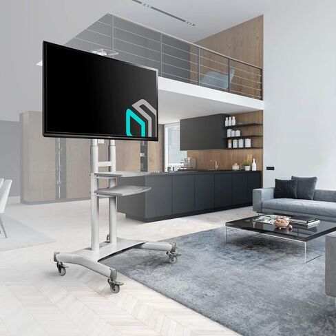 ONKRON Mobile TV Stand for 50" - 86" TVs up to 200 lbs - Adjustable TV Stand Portable - max VESA 800x500 - Tall TV Stand with Wheels/Mobile TV Cart Rolling TV Stand on Wheels Black in Saudi Arabia