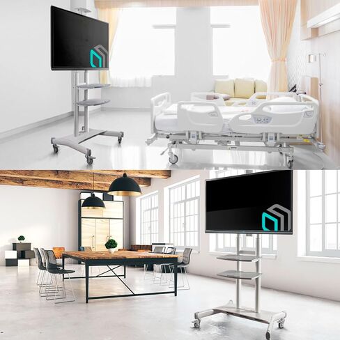 ONKRON Mobile TV Stand for 50" - 86" TVs up to 200 lbs - Adjustable TV Stand Portable - max VESA 800x500 - Tall TV Stand with Wheels/Mobile TV Cart Rolling TV Stand on Wheels Black in Saudi Arabia