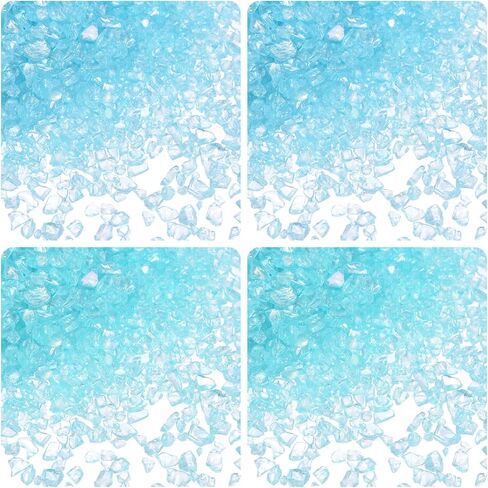 HARFINGTON 40g Crushed Glass Chips 1-3mm Shiny Electroplating Irregular Broken Sprinkles Chunky Glass for Crafts DIY Resin Art Decoration Vase Filler, Blue, Sky Blue in Saudi Arabia