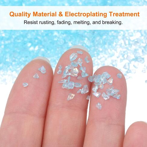 HARFINGTON 40g Crushed Glass Chips 1-3mm Shiny Electroplating Irregular Broken Sprinkles Chunky Glass for Crafts DIY Resin Art Decoration Vase Filler, Blue, Sky Blue in Saudi Arabia