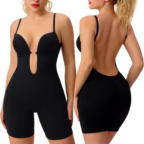 Slimers Backless Shapewear Strapless Bodysuit - Low Back Women Body Shaper : Slimming Built In Bra With Plunge in Saudi Arabia