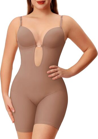 Slimers Backless Shapewear Strapless Bodysuit - Low Back Women Body Shaper : Slimming Built In Bra With Plunge in Saudi Arabia