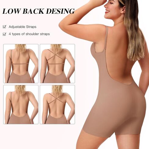 Slimers Backless Shapewear Strapless Bodysuit - Low Back Women Body Shaper : Slimming Built In Bra With Plunge in Saudi Arabia