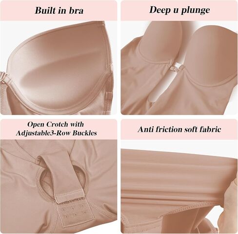 Slimers Backless Shapewear Strapless Bodysuit - Low Back Women Body Shaper : Slimming Built In Bra With Plunge in Saudi Arabia
