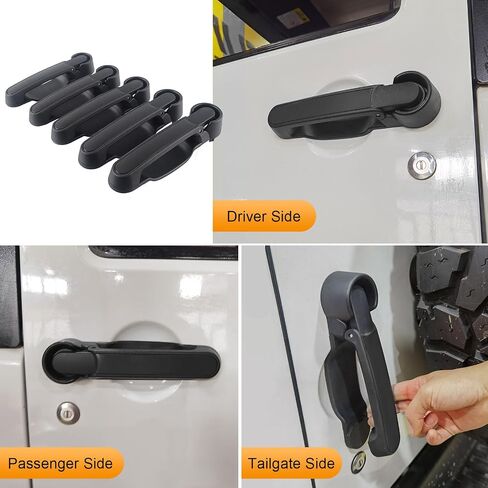 MAIKER Button Release Door Handles Kit & Tailgate Handle Compatible with 2007-2018 Jeep Wrangler JK JKU 4 Door 5PCS in Saudi Arabia