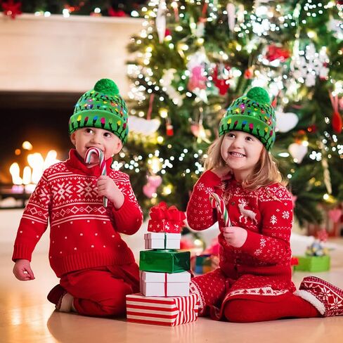 قبعة عيد الميلاد تضيء قبعة LED عيد الميلاد محبوك قبعة ملونة قبعة عيد الميلاد للأطفال البالغين قبعة عيد الميلاد الشتاء الثلوج عيد الميلاد عطلة هدايا الحفلات in Saudi Arabia