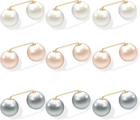 Giantree 9 Pcs Artificial Pearl Brooch Pins, Safety Pin, No Sew Buttons Pearl Brooch Pins, Safety Cover-up Pin for Women, No Tool Removable Reusable for Clothing Cardigan Dress Sweater in Saudi Arabia