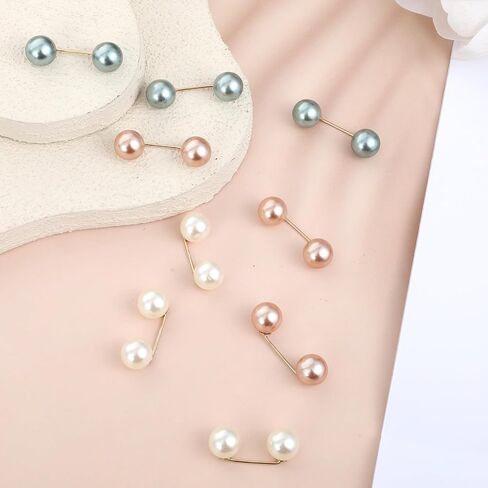 Giantree 9 Pcs Artificial Pearl Brooch Pins, Safety Pin, No Sew Buttons Pearl Brooch Pins, Safety Cover-up Pin for Women, No Tool Removable Reusable for Clothing Cardigan Dress Sweater in Saudi Arabia
