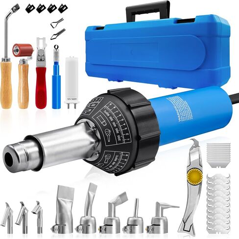 Hot Air Plastic Welder 1600W Plastic Welding Roofing Kit 110V, Vinyl PVC TPO Welding Handheld Plastic Hot Air Heat Gun Welding Torch with Various Nozzles in Saudi Arabia