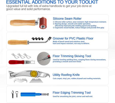 Hot Air Plastic Welder 1600W Plastic Welding Roofing Kit 110V, Vinyl PVC TPO Welding Handheld Plastic Hot Air Heat Gun Welding Torch with Various Nozzles in Saudi Arabia