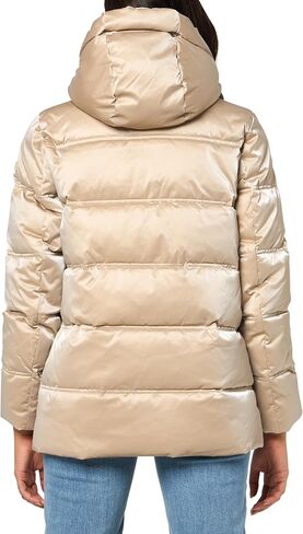 Halston Women's Bib Hood Detail Shine Puffer in Saudi Arabia