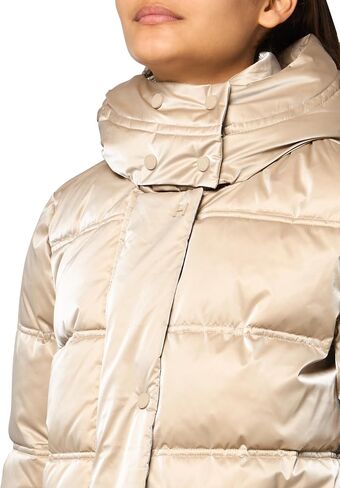 Halston Women's Bib Hood Detail Shine Puffer in Saudi Arabia