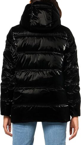 سترة هالستون النسائية ذات غطاء الرأس اللامع ذات تفاصيل لامعة in Kuwait