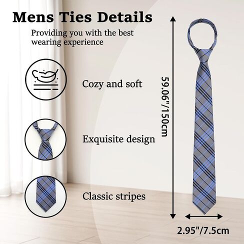 Striped Plaid Ties for Men, 3.15" Classic Mens Neck Tie for Party Meeting Lecture Dinner Business School Wedding in Saudi Arabia