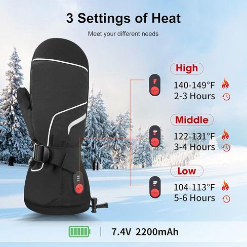 المنقذ الحرارة قفازات التزلج ساخنة شاشة تعمل باللمس 7.4 فولت 2200 مللي أمبير بطارية قفازات ساخنة للرجال في الهواء الطلق التزلج على الجليد قفازات ساخنة التزلج في فصل الشتاء in Kuwait